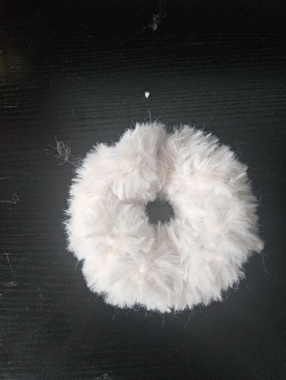 Faux Fur Luxury Light Pink Crochet Scrunchie